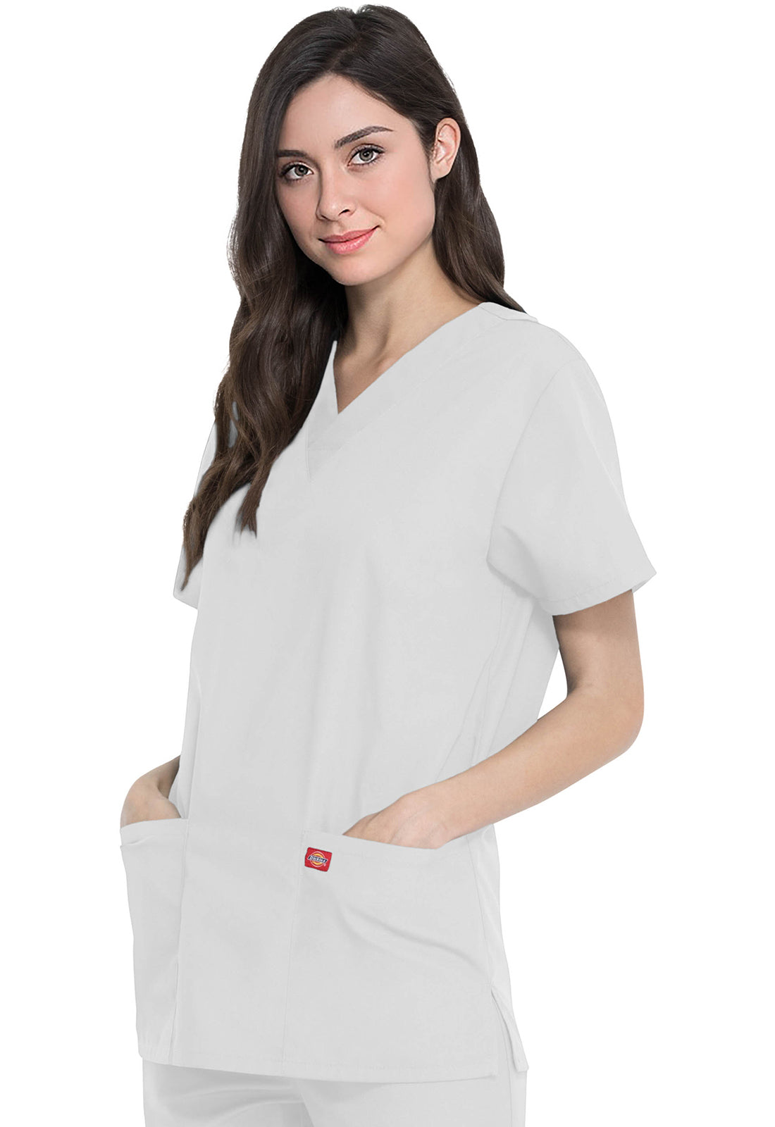 Unisex top en broek set met V-hals en taps toelopende broek met trekkoord