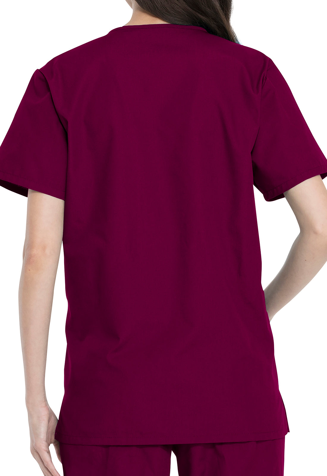 Unisex top en broek set met V-hals en taps toelopende broek met trekkoord