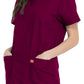 Unisex top en broek set met V-hals en taps toelopende broek met trekkoord