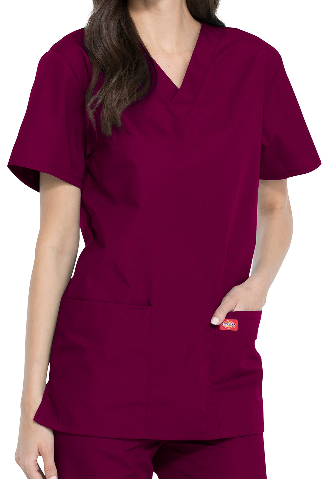 Unisex top en broek set met V-hals en taps toelopende broek met trekkoord