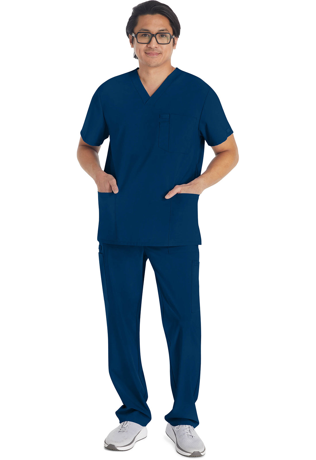 Heren T-shirt met V-hals met moderne pasvorm en 360° stretch