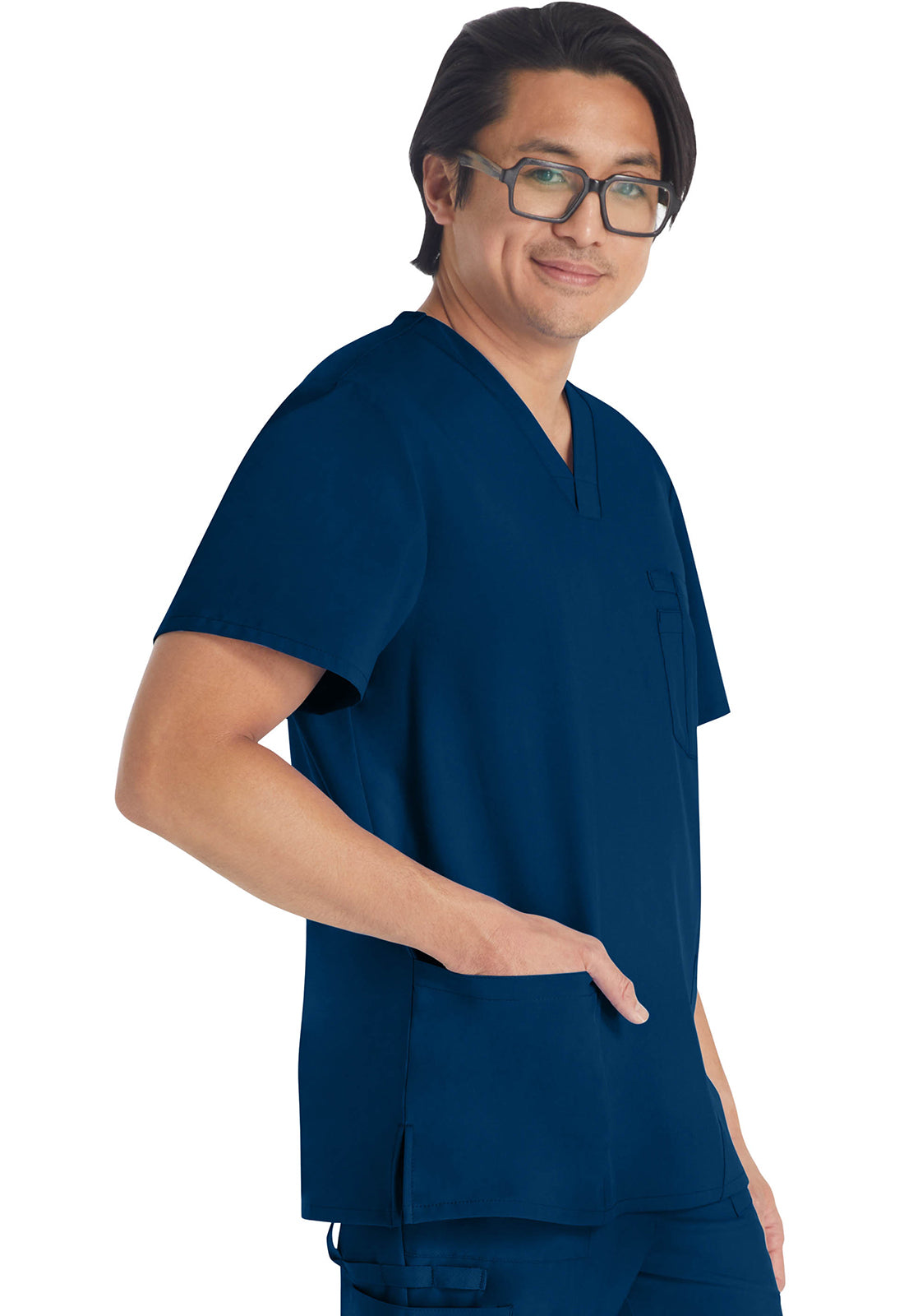Heren T-shirt met V-hals met moderne pasvorm en 360° stretch