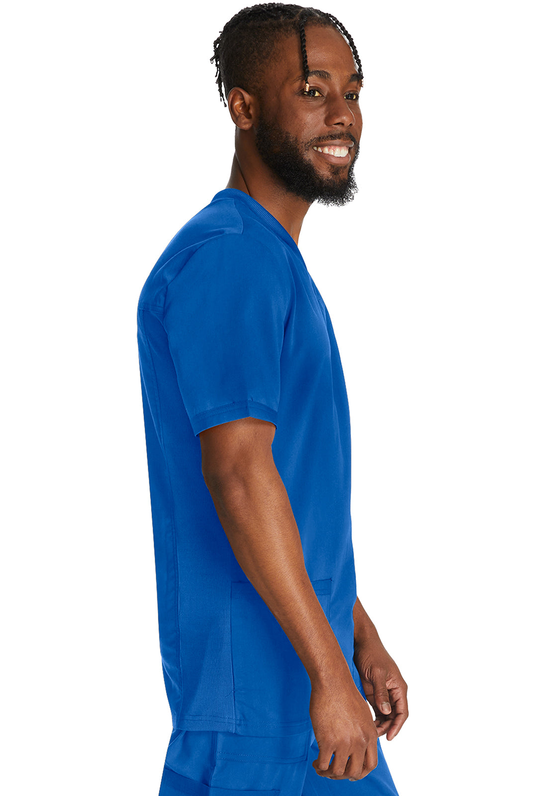 Heren T-shirt met V-hals met gebreide panelen en 2-way stretch