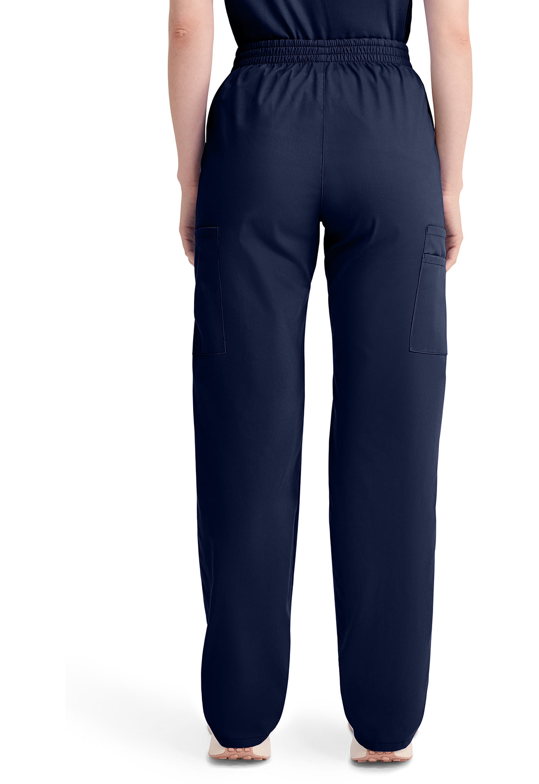 Broek met natuurlijke taille en taps toelopende pijpen dames met elastische tailleband en cargozakken DKE86106