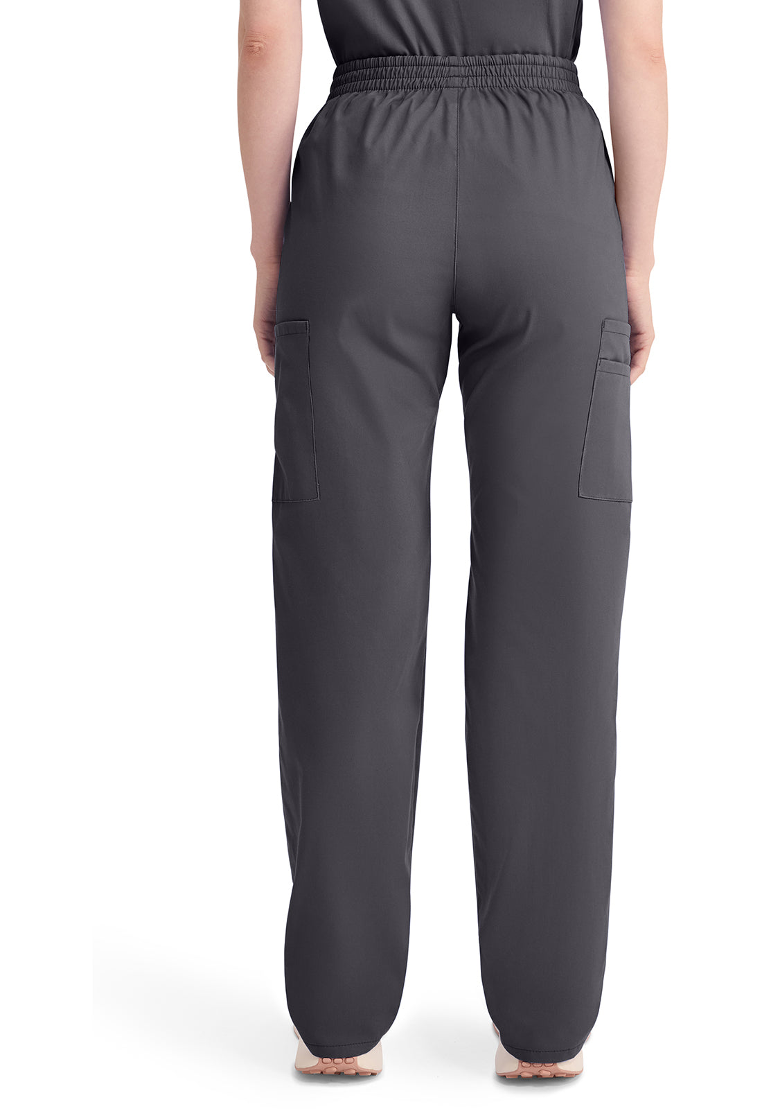 Broek met natuurlijke taille en taps toelopende pijpen dames met elastische tailleband en cargozakken DKE86106