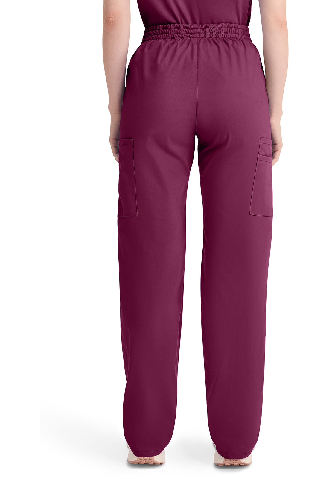 Broek met natuurlijke taille en taps toelopende pijpen dames met elastische tailleband en cargozakken DKE86106