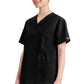 Top met V-hals in Caribisch blauw dames met modern classic pasvorm en zijsplitten DKE86706