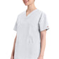 Top met V-hals in Caribisch blauw dames met modern classic pasvorm en zijsplitten DKE86706