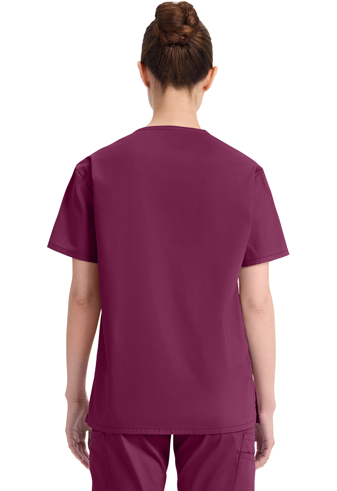 Top met V-hals in Caribisch blauw dames met modern classic pasvorm en zijsplitten DKE86706