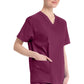 Top met V-hals in Caribisch blauw dames met modern classic pasvorm en zijsplitten DKE86706