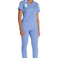 Top met V-hals en ribgebreide panelen dames met contemporary fit en stretchstof