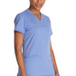 Top met V-hals en ribgebreide panelen dames met contemporary fit en stretchstof