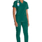 Top met V-hals en ribgebreide panelen dames met contemporary fit en stretchstof