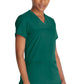 Top met V-hals en ribgebreide panelen dames met contemporary fit en stretchstof