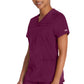 Top met V-hals en ribgebreide panelen dames met contemporary fit en stretchstof