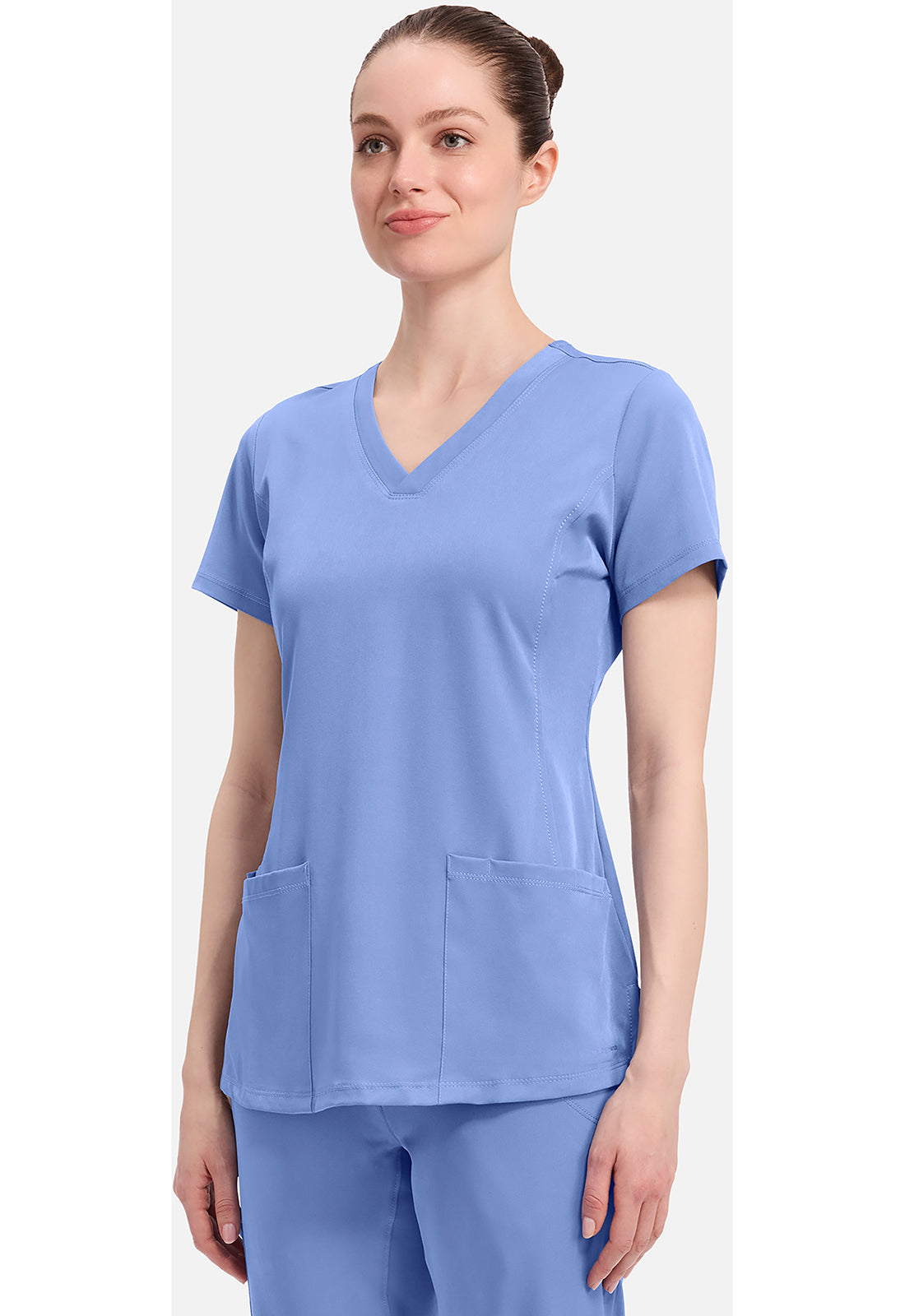 Monica Top dames met V-hals en moderne pasvorm met stretchmateriaal