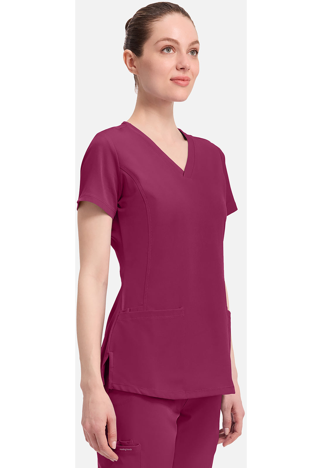 Monica Top dames met V-hals en moderne pasvorm met stretchmateriaal