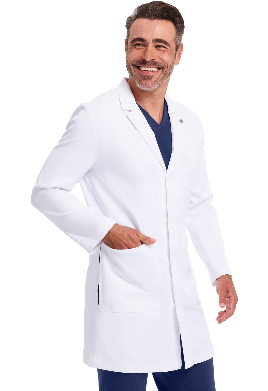 Luke Labcoat heren met moderne pasvorm en licht stretchmateriaal