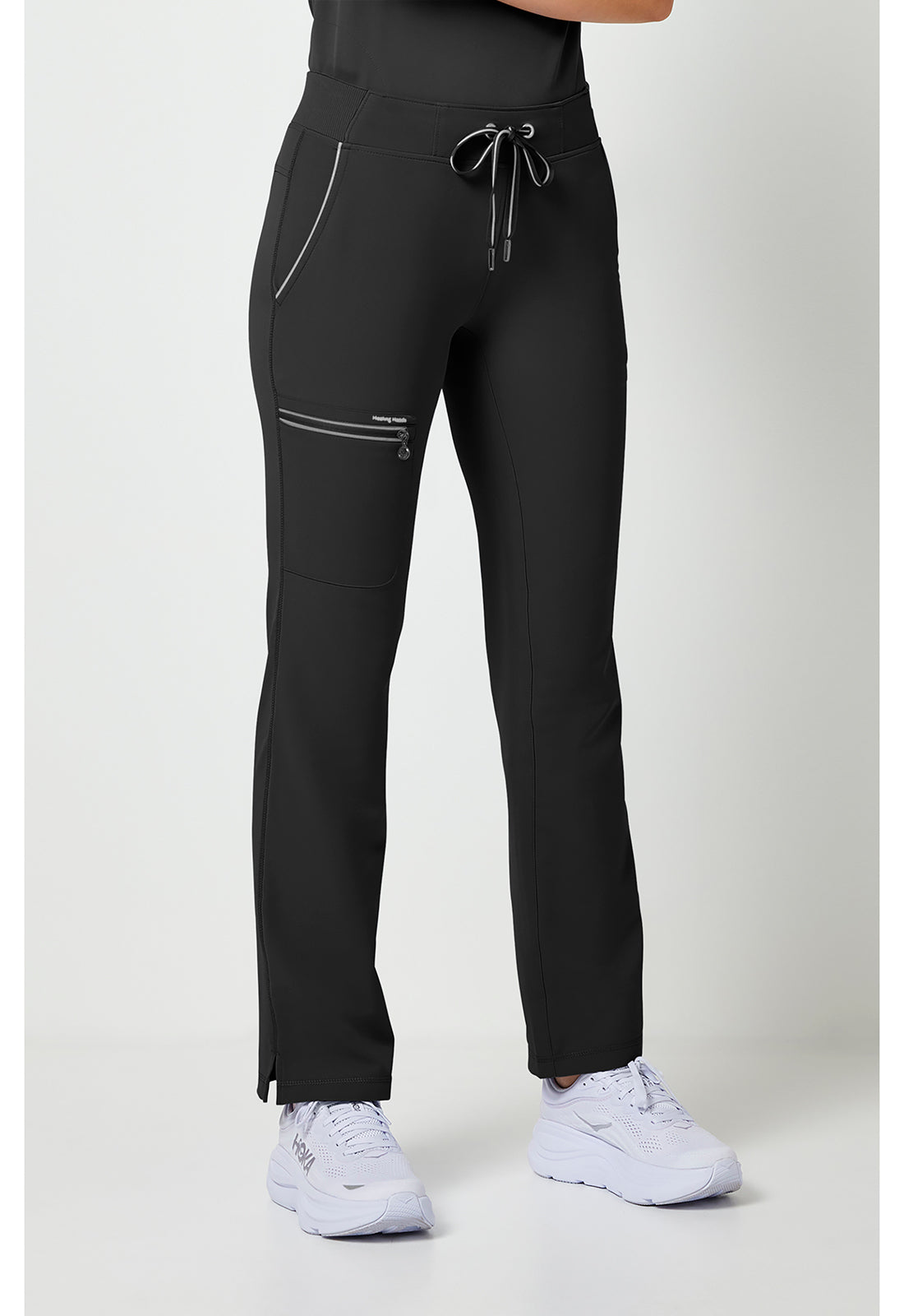 Nisha Pant met middelhoge taille en rechte pijpen met stretchmateriaal