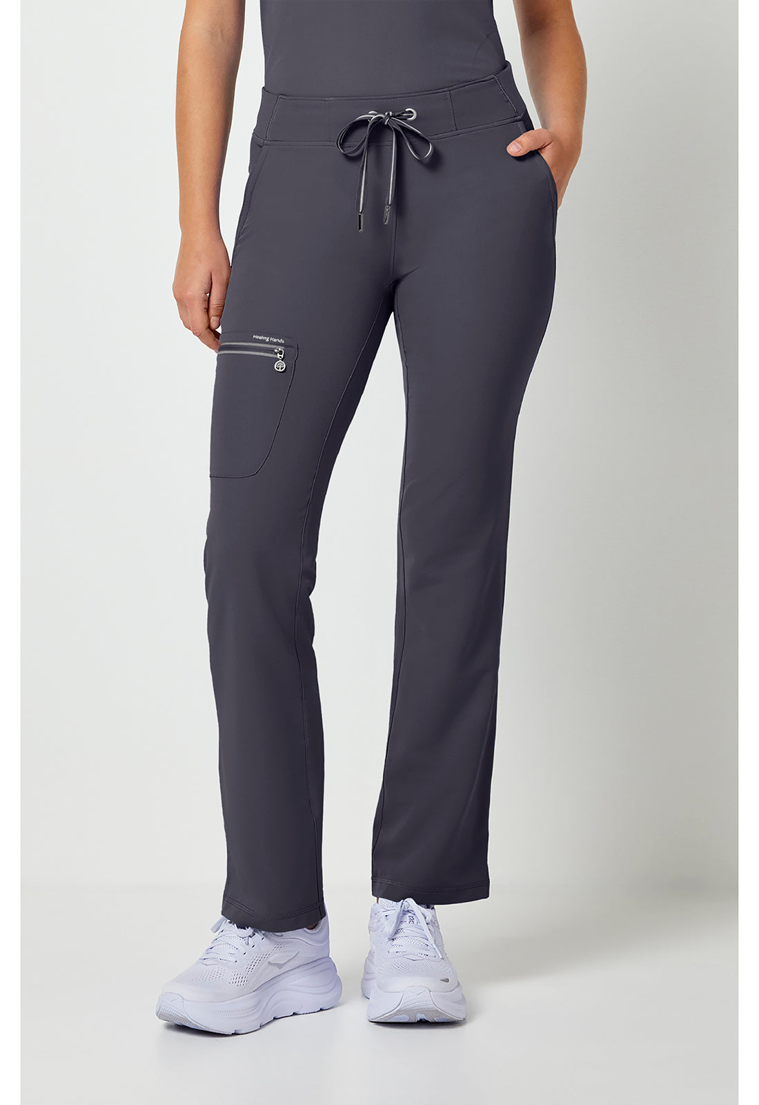 Nisha Pant met middelhoge taille en rechte pijpen met stretchmateriaal