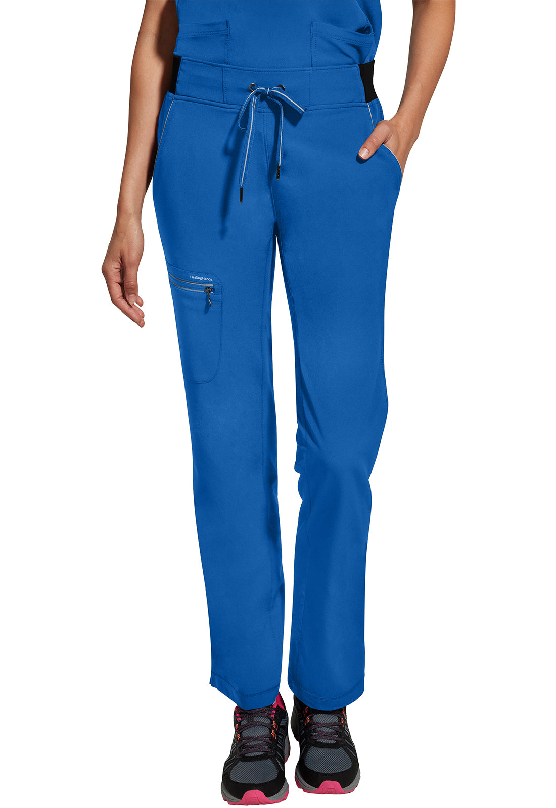 Nisha Pant met middelhoge taille en rechte pijpen met stretchmateriaal