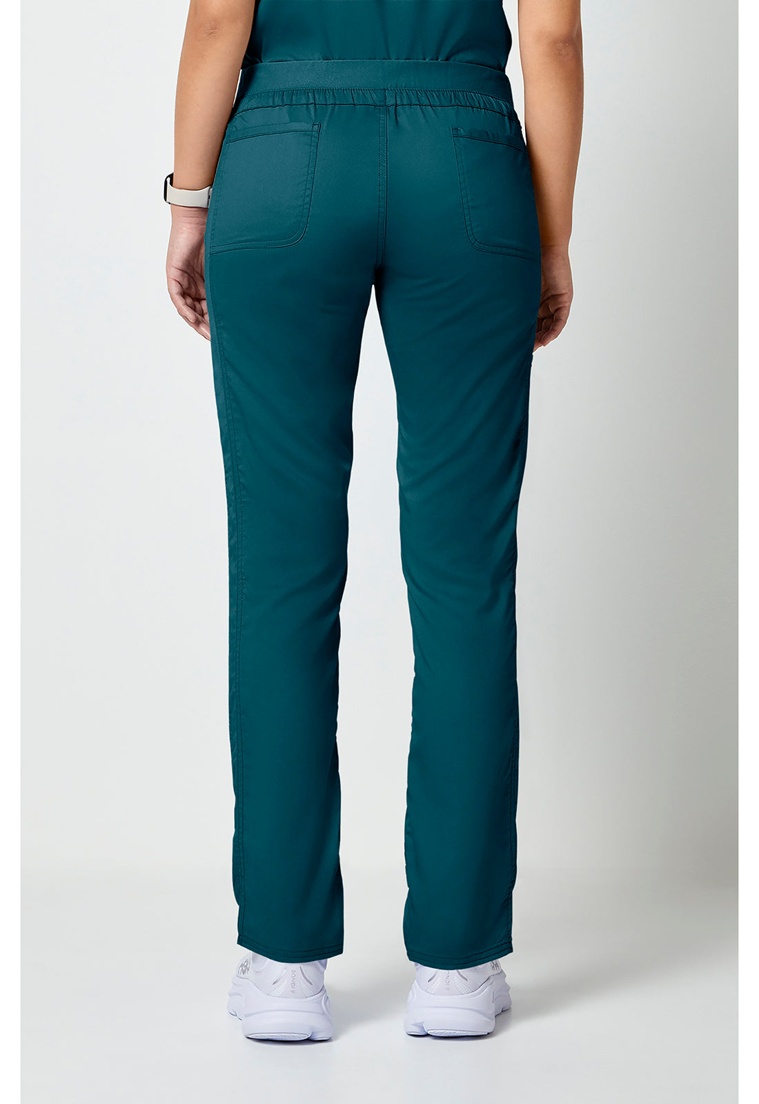 Trekkoordbroek met middelhoge taille en taps toelopende pijpen met elastische tailleband