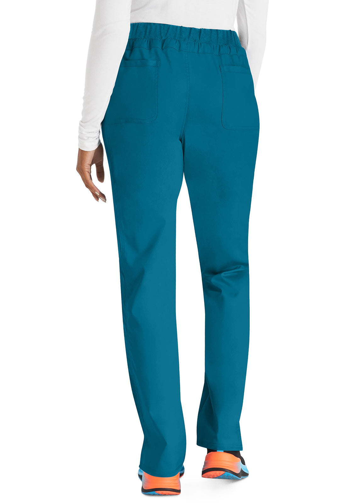 Trekkoordbroek met middelhoge taille en taps toelopende pijpen met elastische tailleband