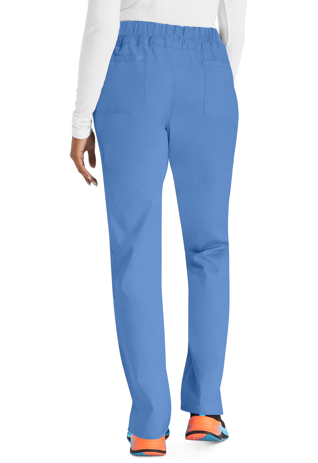 Trekkoordbroek met middelhoge taille en taps toelopende pijpen met elastische tailleband