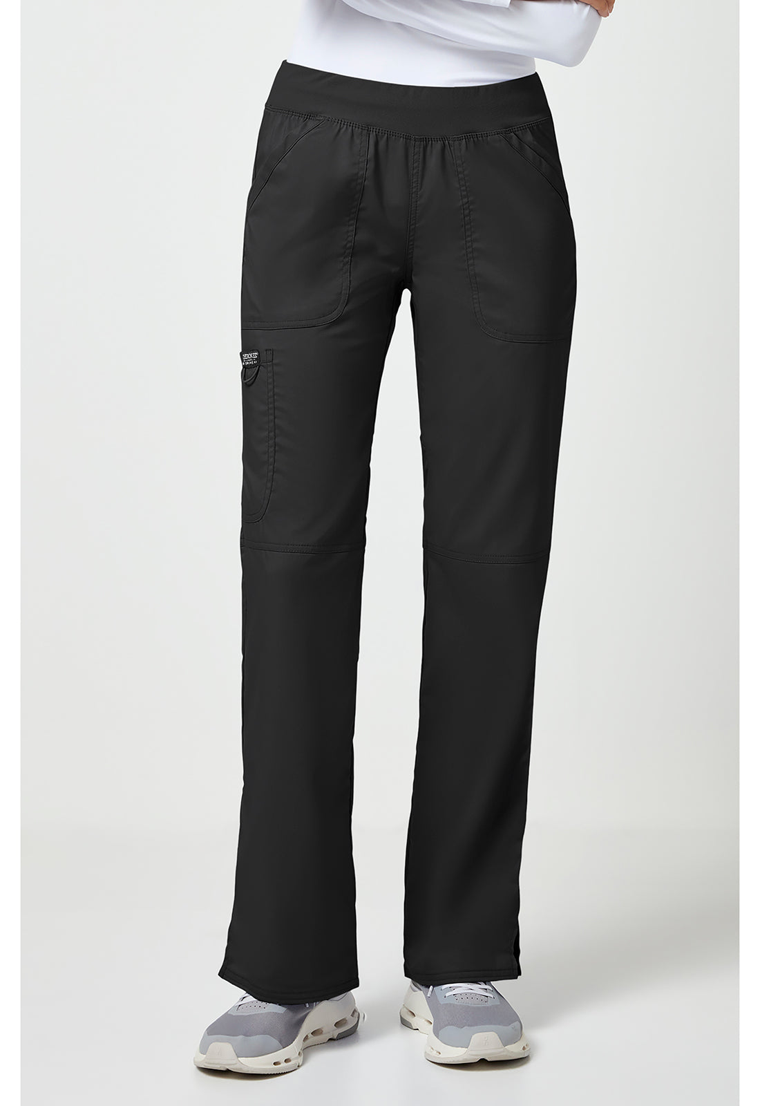 Cherokee Workwear Pull-on broek met middelhoge taille en rechte pijpen met elastische tailleband en cargozak WWE110