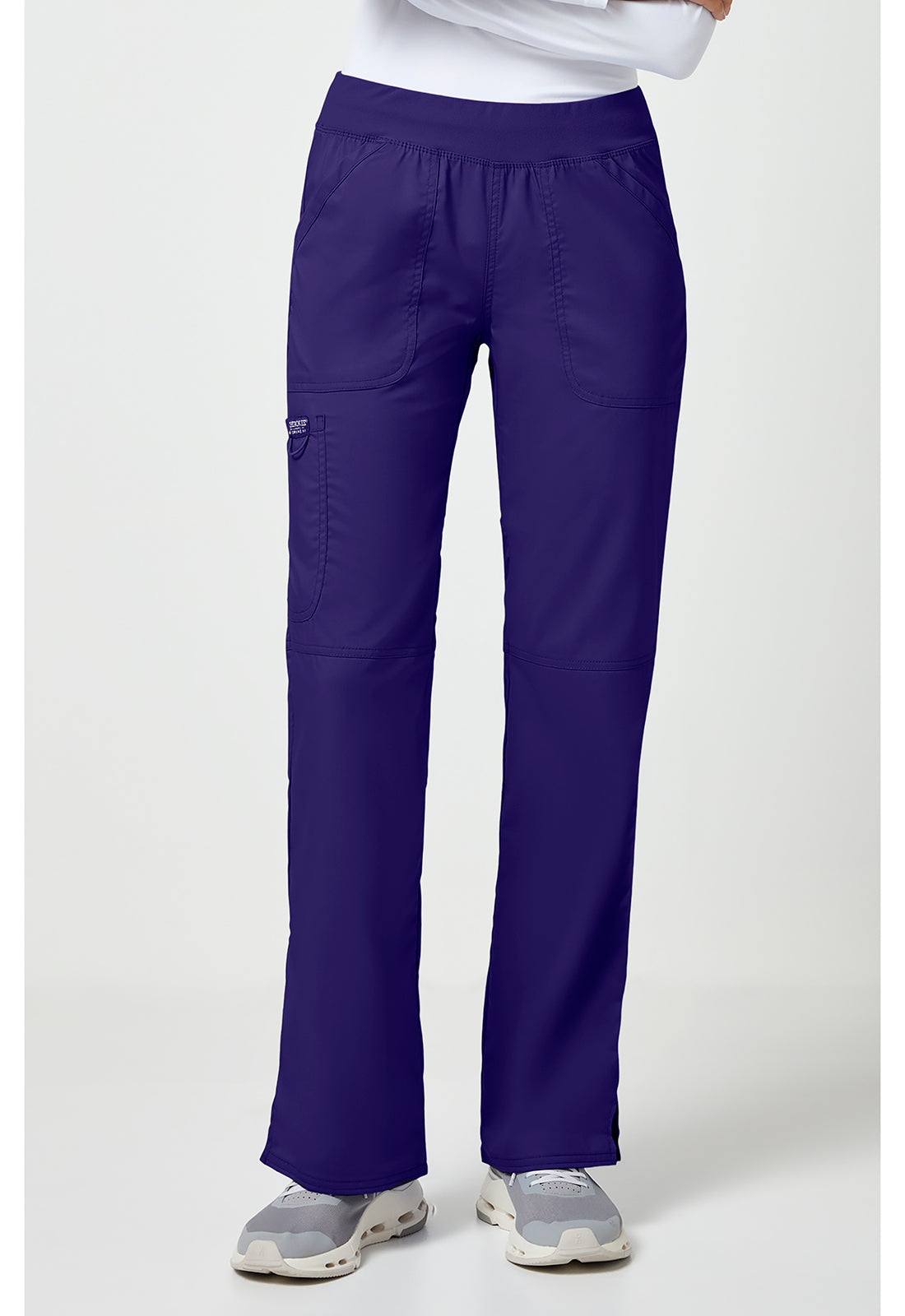 Cherokee Workwear Pull-on broek met middelhoge taille en rechte pijpen met elastische tailleband en cargozak WWE110