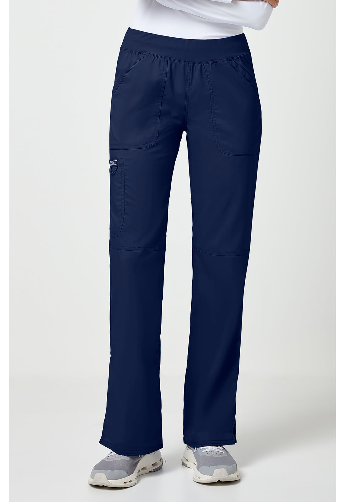 Cherokee Workwear Pull-on broek met middelhoge taille en rechte pijpen met elastische tailleband en cargozak WWE110