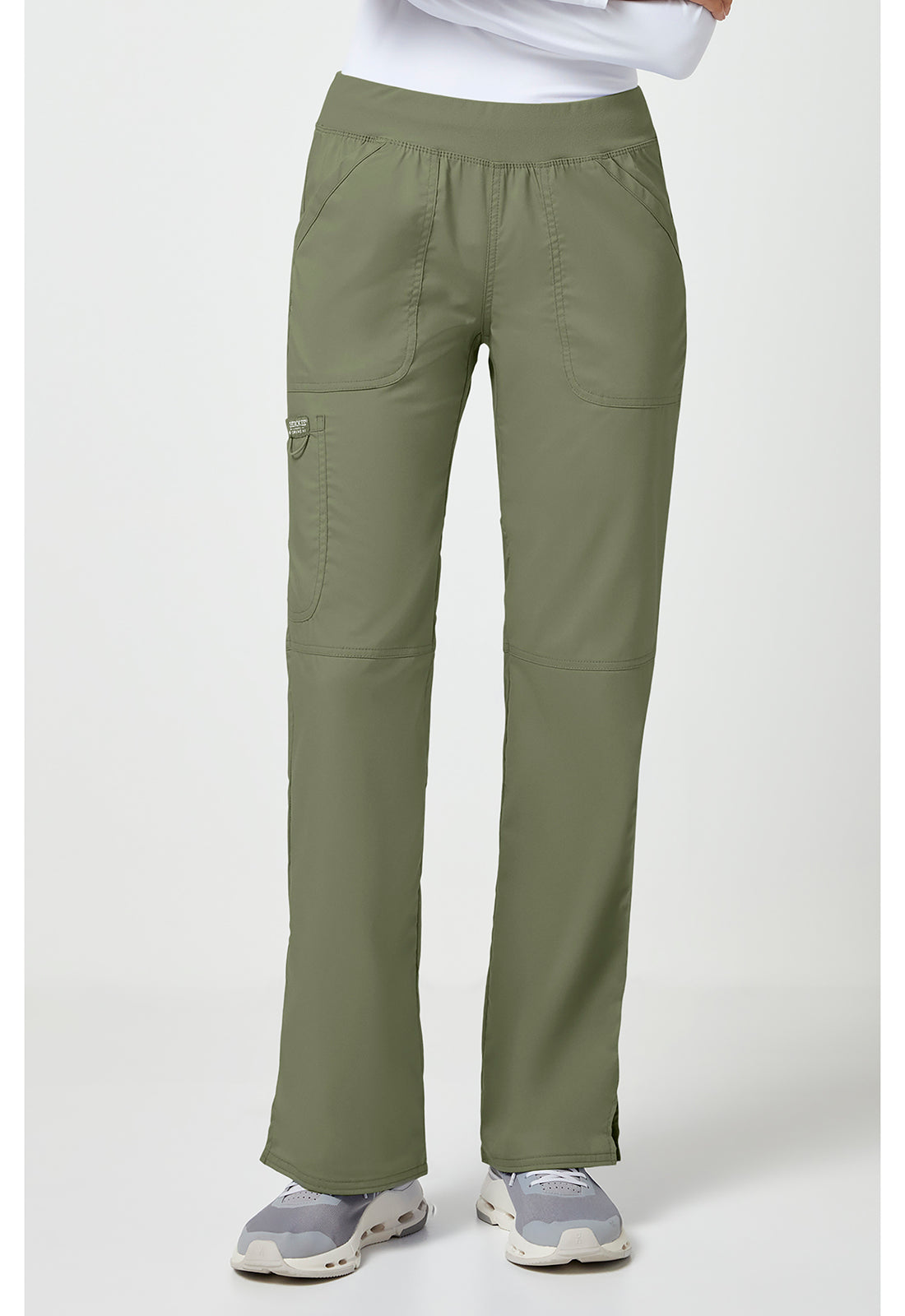 Cherokee Workwear Pull-on broek met middelhoge taille en rechte pijpen met elastische tailleband en cargozak WWE110
