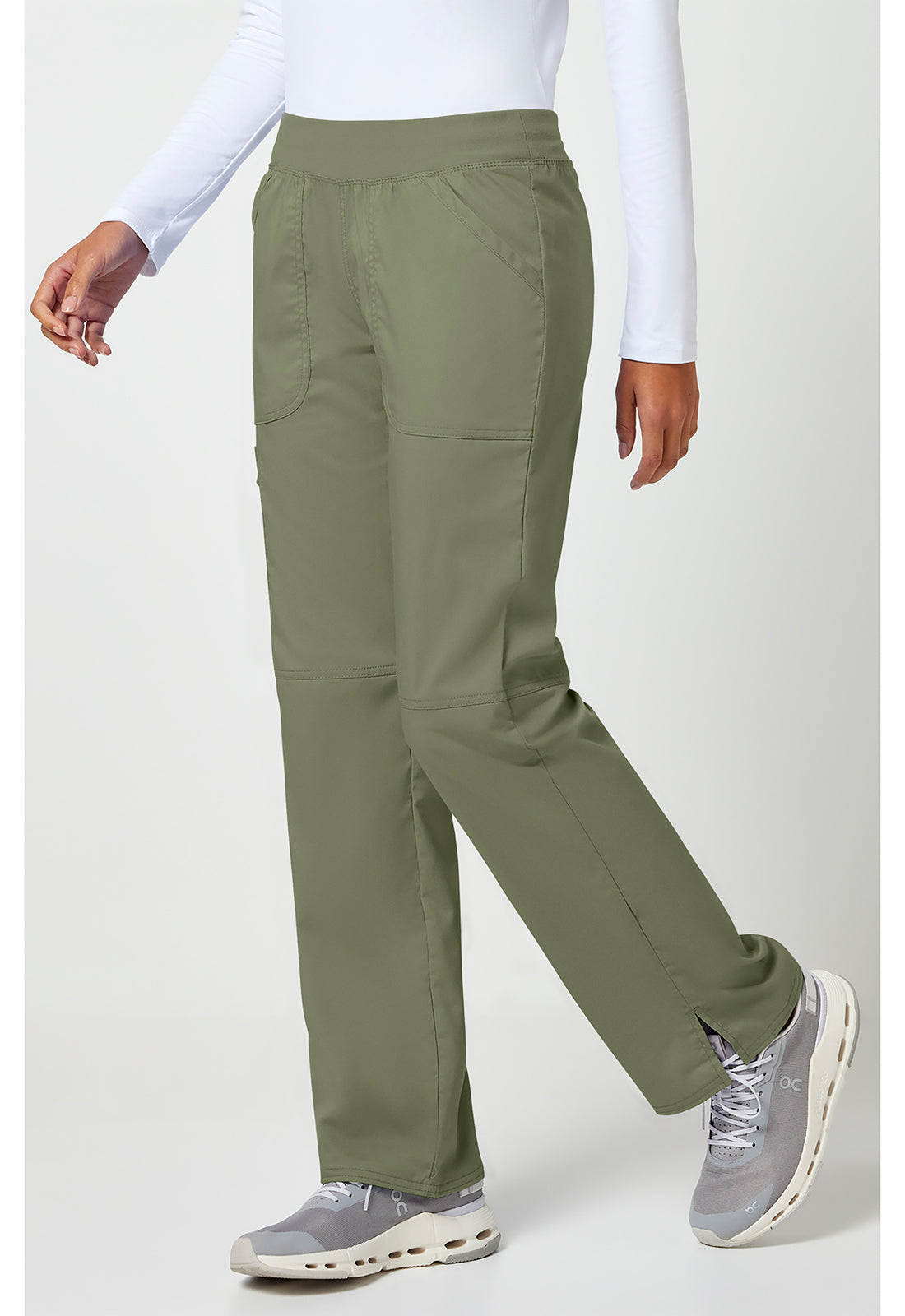 Cherokee Workwear Pull-on broek met middelhoge taille en rechte pijpen met elastische tailleband en cargozak WWE110