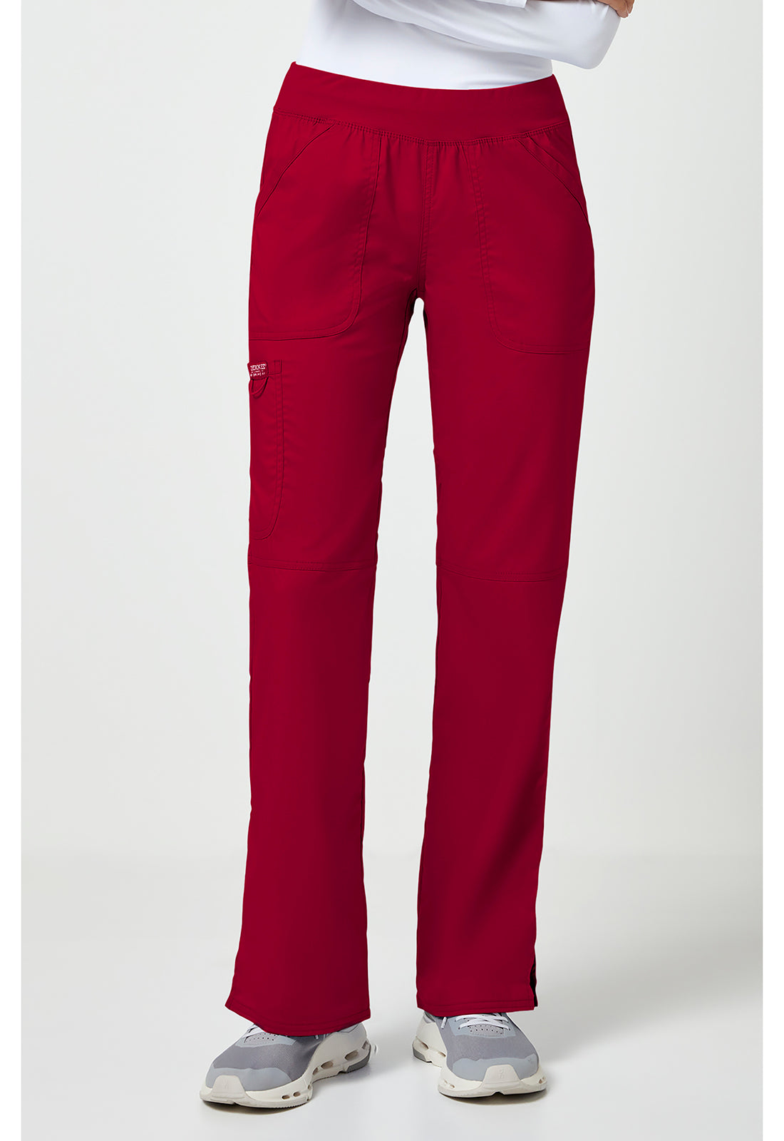 Cherokee Workwear Pull-on broek met middelhoge taille en rechte pijpen met elastische tailleband en cargozak WWE110