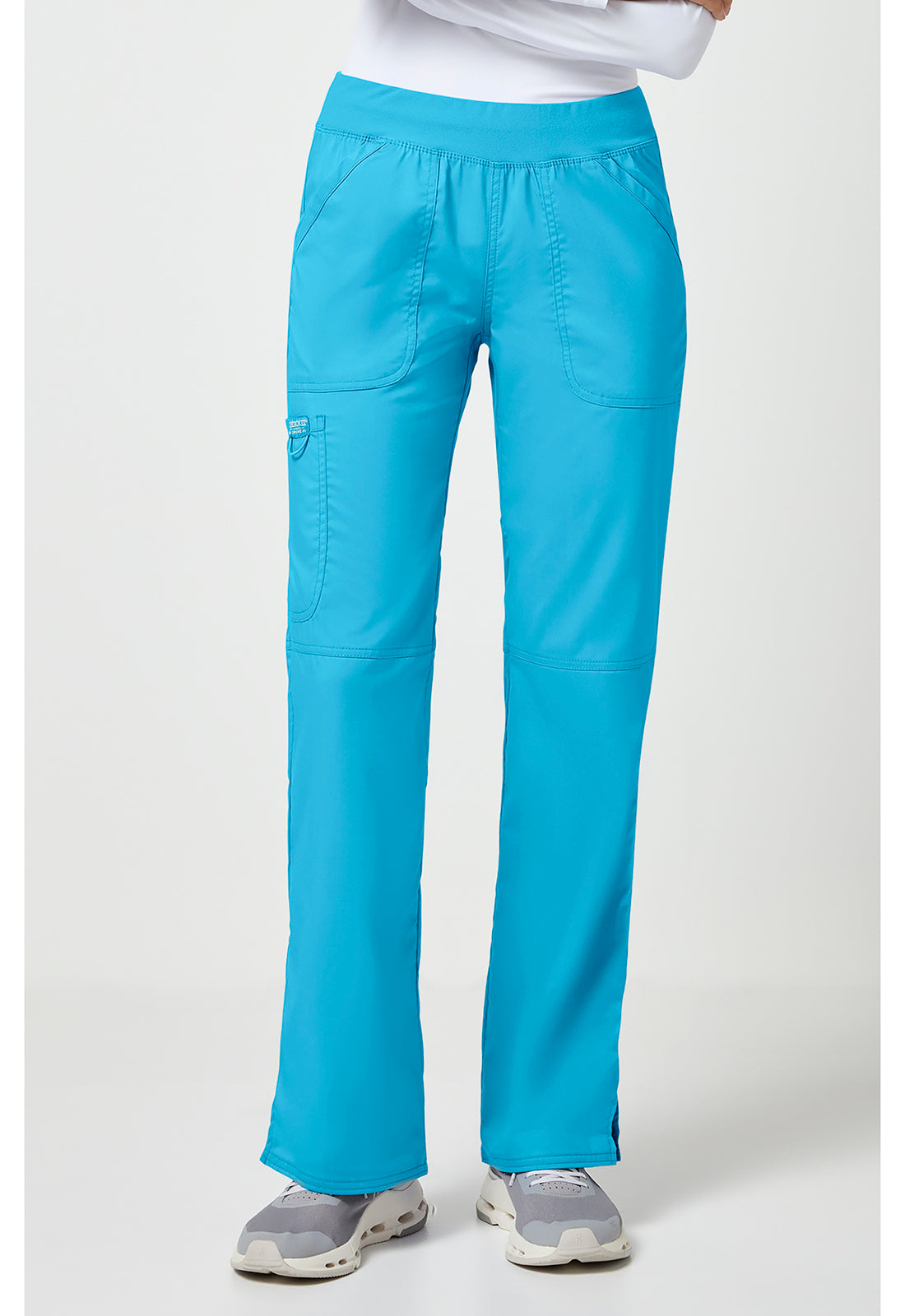 Cherokee Workwear Pull-on broek met middelhoge taille en rechte pijpen met elastische tailleband en cargozak WWE110