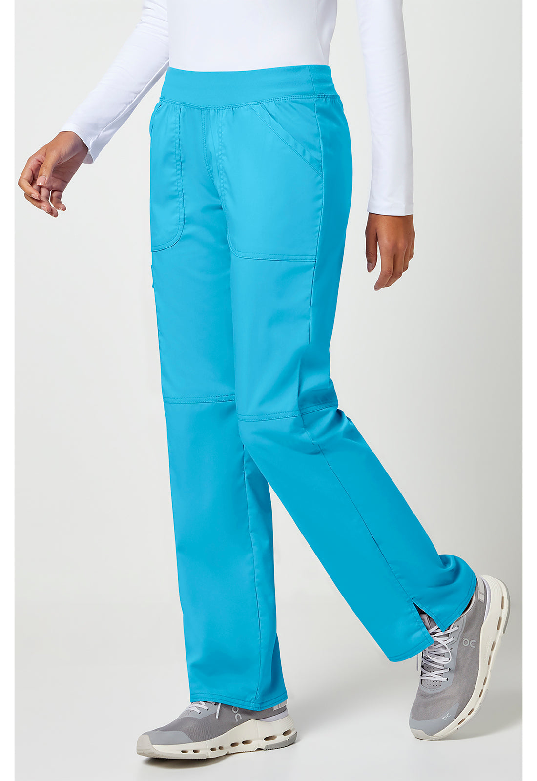 Cherokee Workwear Pull-on broek met middelhoge taille en rechte pijpen met elastische tailleband en cargozak WWE110