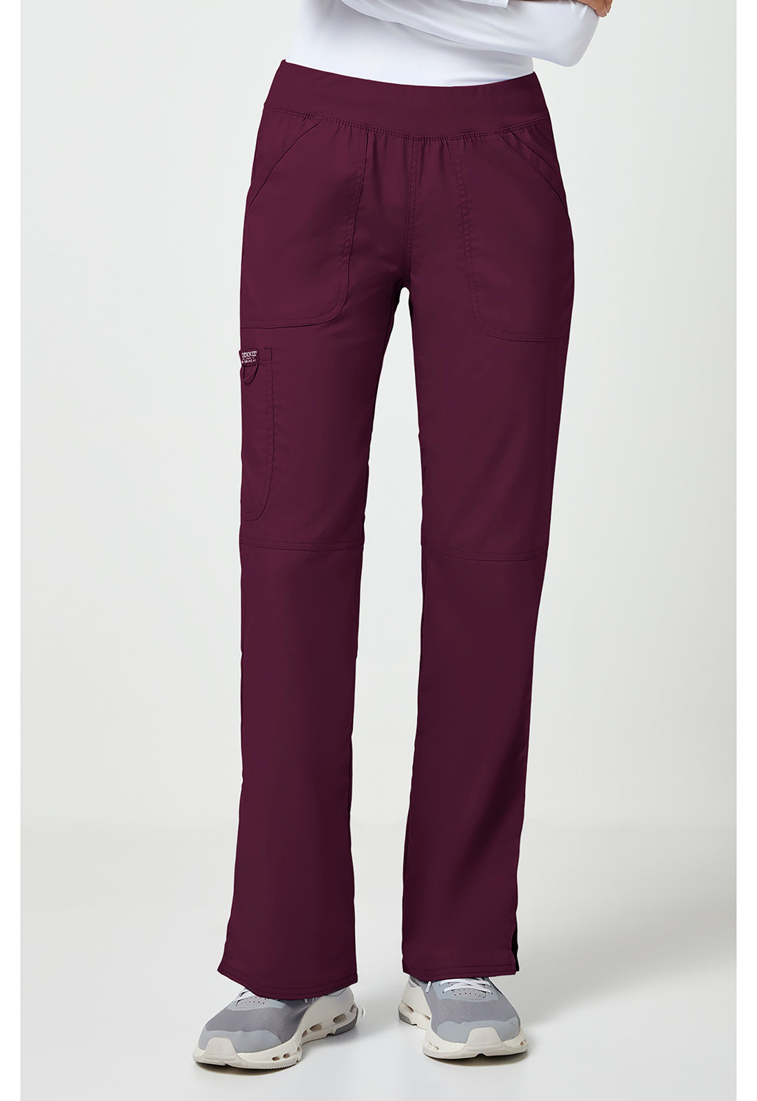 Cherokee Workwear Pull-on broek met middelhoge taille en rechte pijpen met elastische tailleband en cargozak WWE110