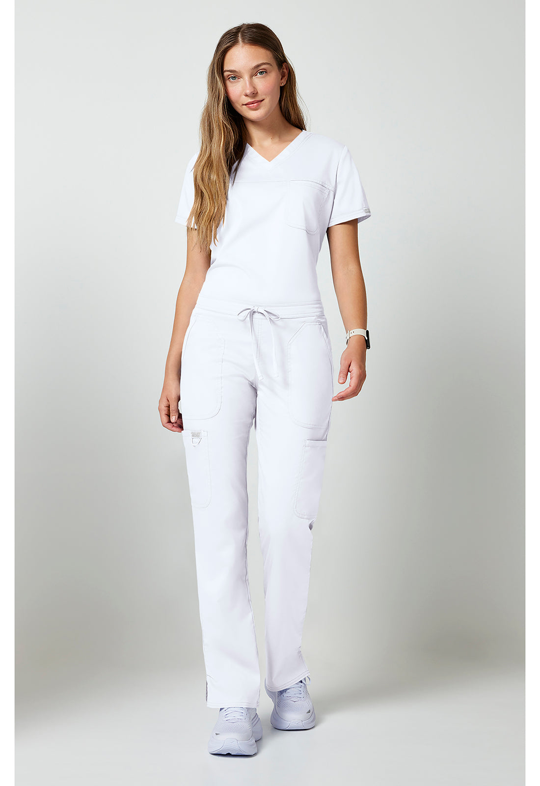Cherokee Workwear Mid-rise jeans met gematigde uitlopende pijpen en trekkoord met cargozakken en 2-way stretch WWE120