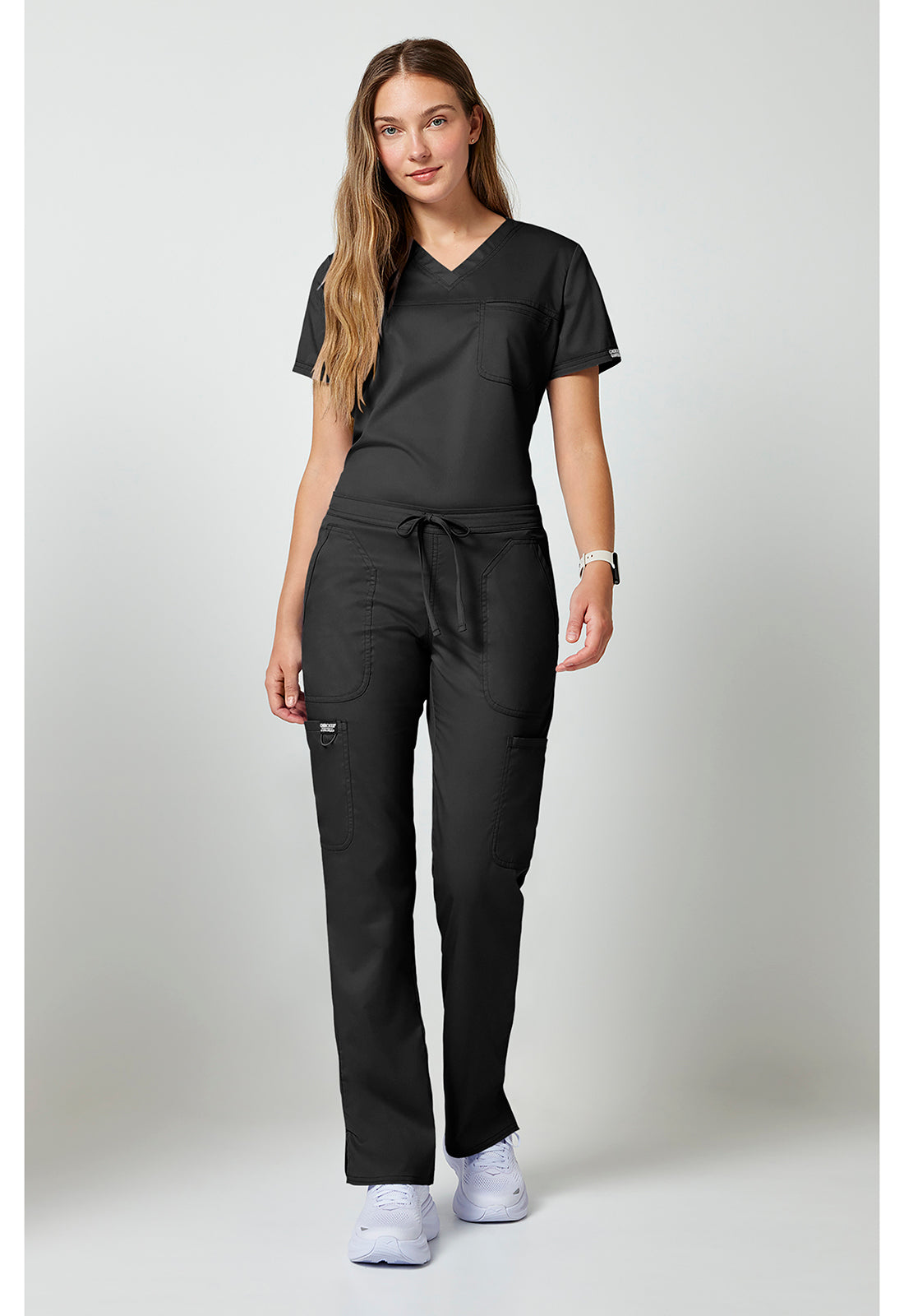Cherokee Workwear Mid-rise jeans met gematigde uitlopende pijpen en trekkoord met cargozakken en 2-way stretch WWE120