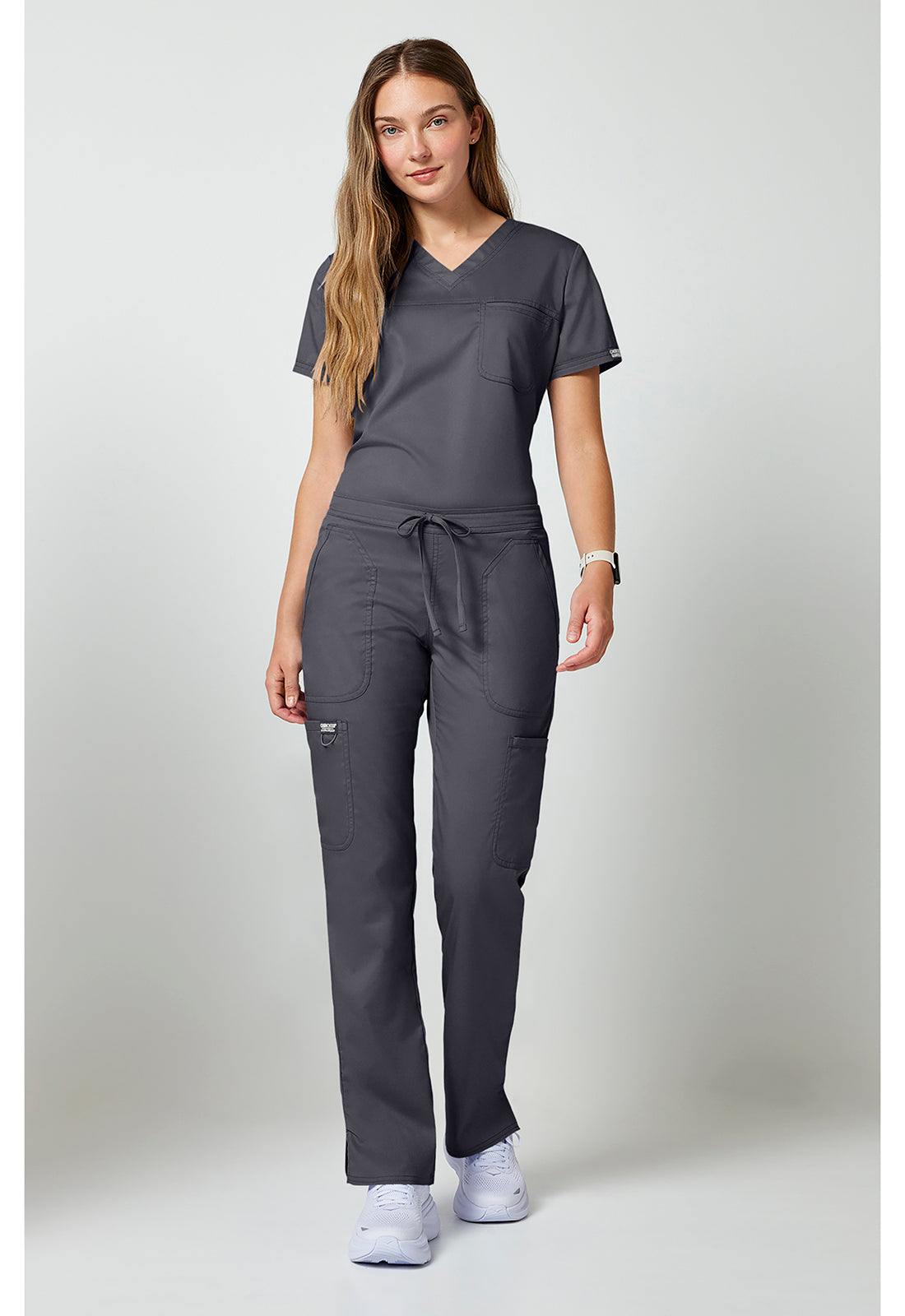 Cherokee Workwear Mid-rise jeans met gematigde uitlopende pijpen en trekkoord met cargozakken en 2-way stretch WWE120