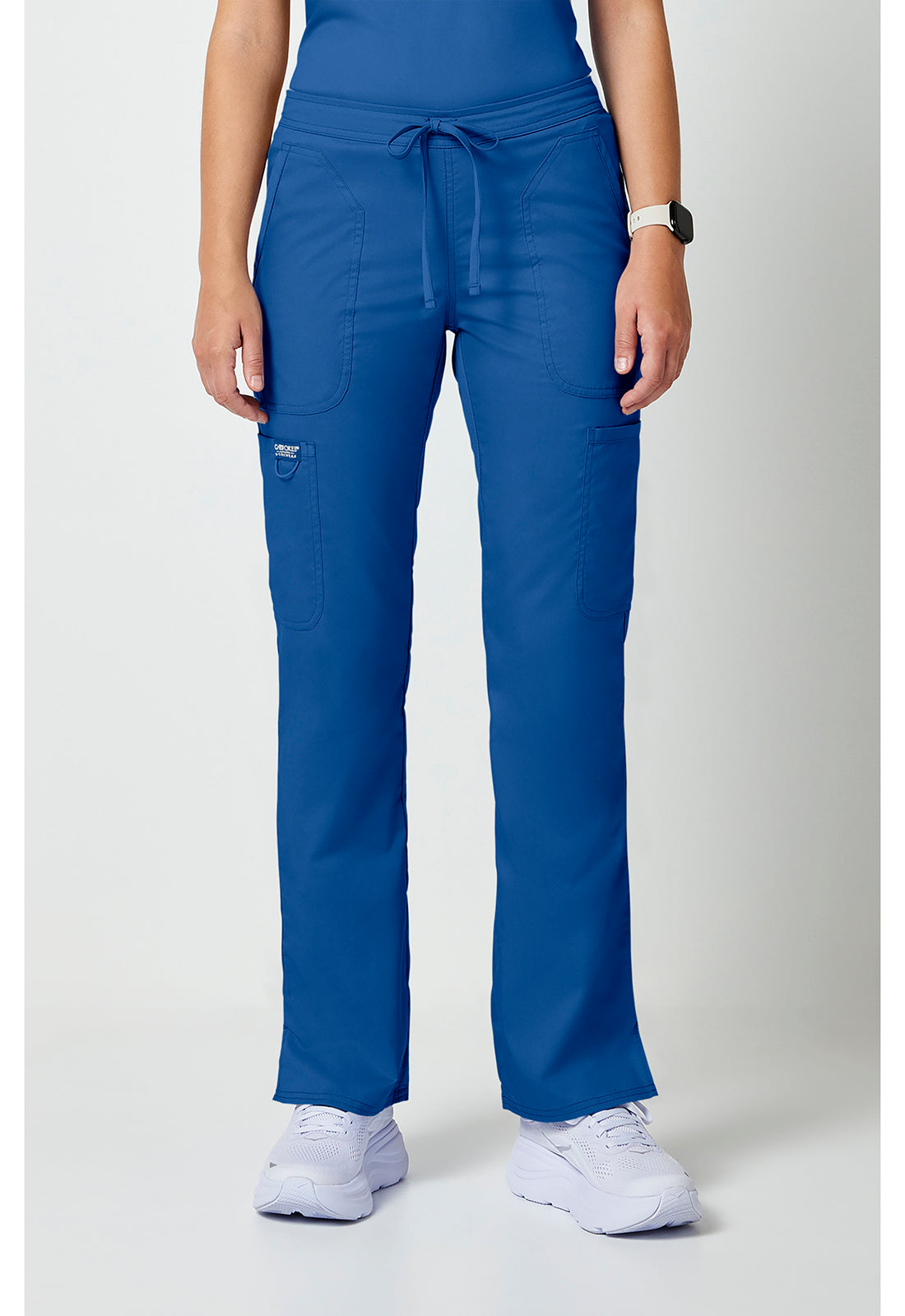 Cherokee Workwear Mid-rise jeans met gematigde uitlopende pijpen en trekkoord met cargozakken en 2-way stretch WWE120