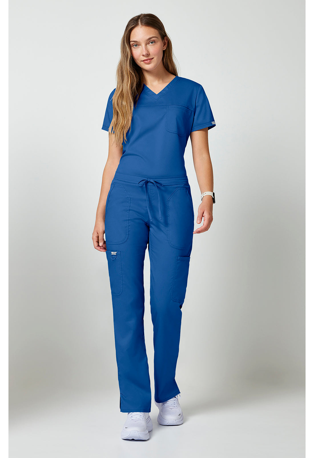 Cherokee Workwear Mid-rise jeans met gematigde uitlopende pijpen en trekkoord met cargozakken en 2-way stretch WWE120