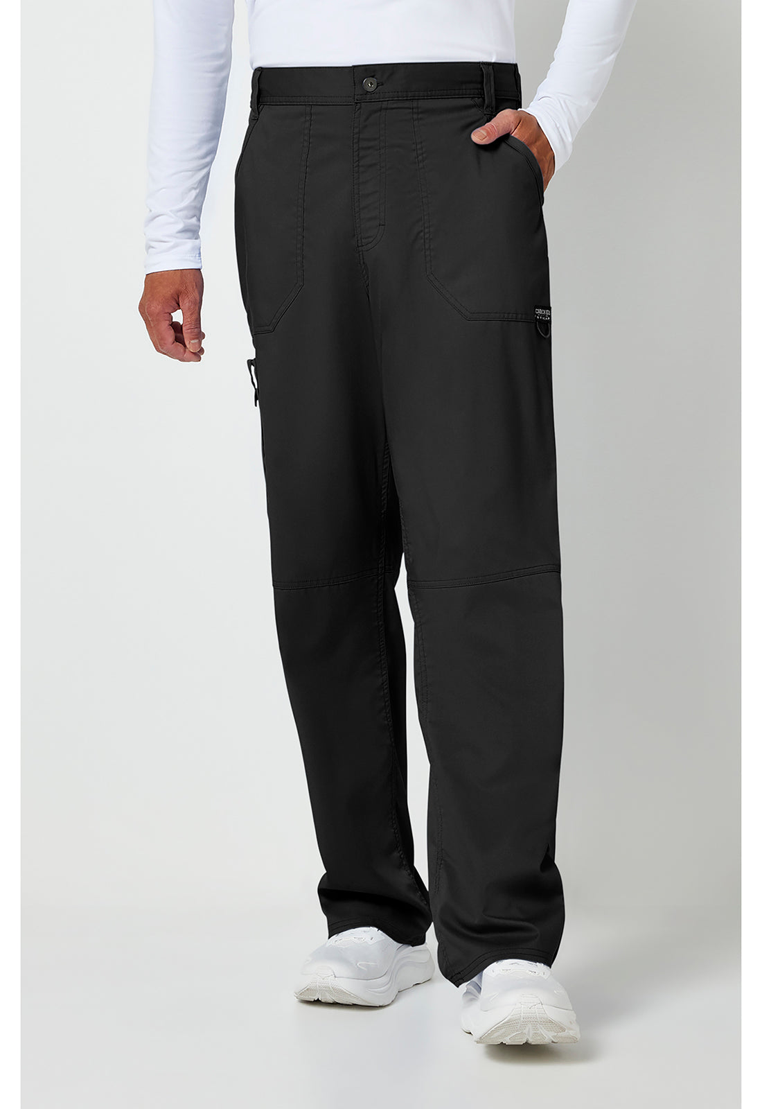 Herenbroek met middelhoge taille en taps toelopende pijpen met 7 zakken en 2-way stretch WWE140