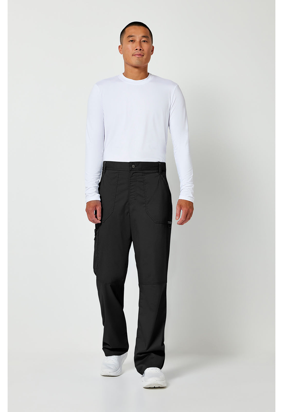 Herenbroek met middelhoge taille en taps toelopende pijpen met 7 zakken en 2-way stretch WWE140