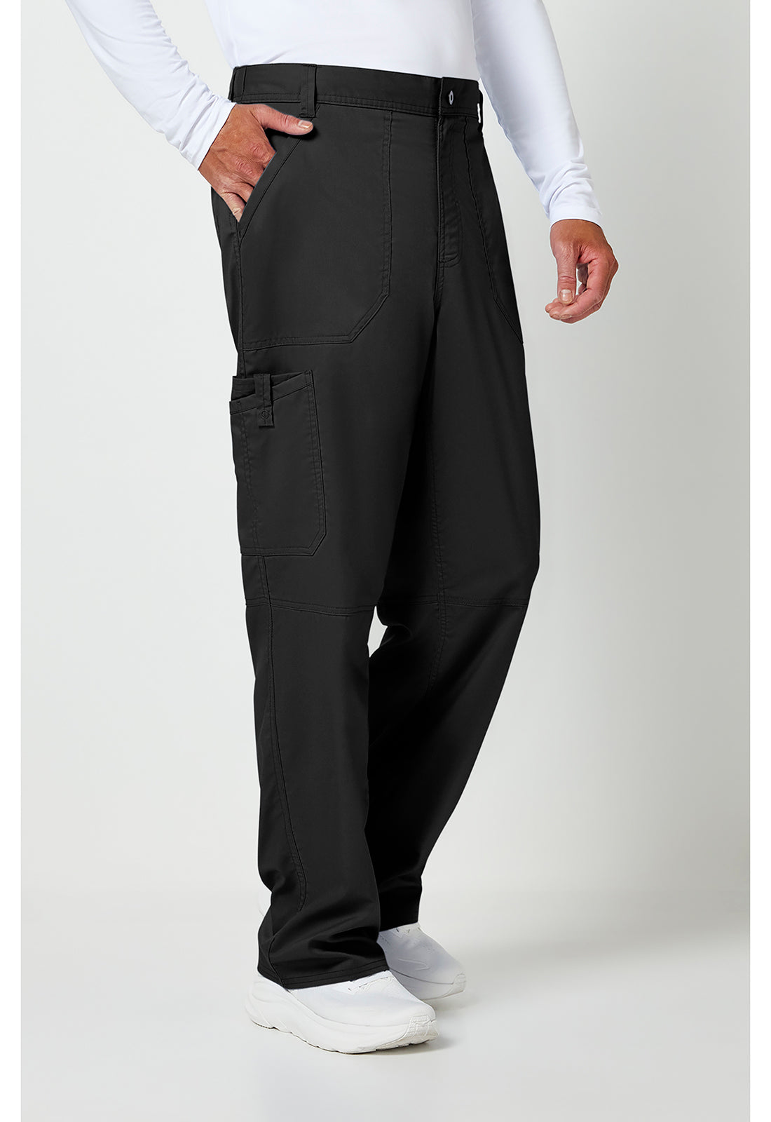 Herenbroek met middelhoge taille en taps toelopende pijpen met 7 zakken en 2-way stretch WWE140