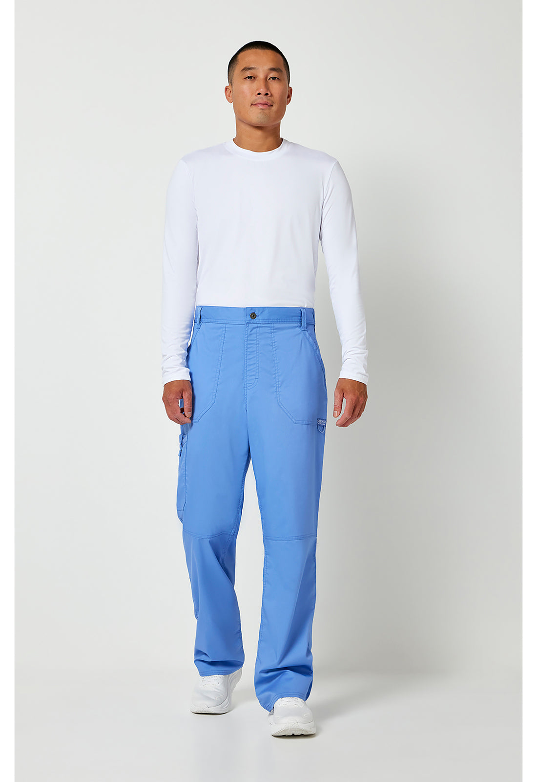 Herenbroek met middelhoge taille en taps toelopende pijpen met 7 zakken en 2-way stretch WWE140