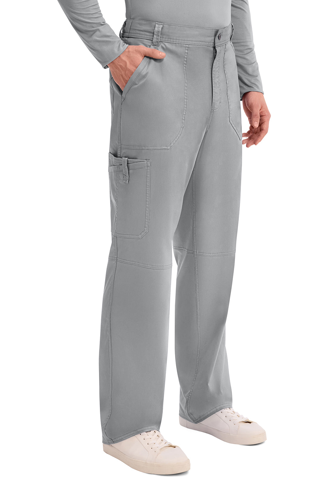 Herenbroek met middelhoge taille en taps toelopende pijpen met 7 zakken en 2-way stretch WWE140