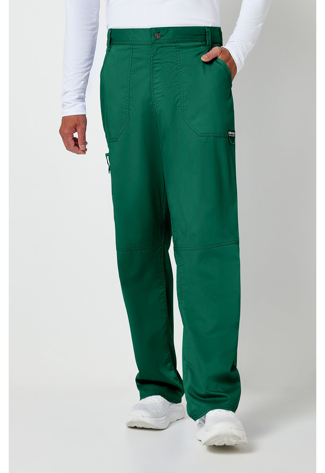 Herenbroek met middelhoge taille en taps toelopende pijpen met 7 zakken en 2-way stretch WWE140