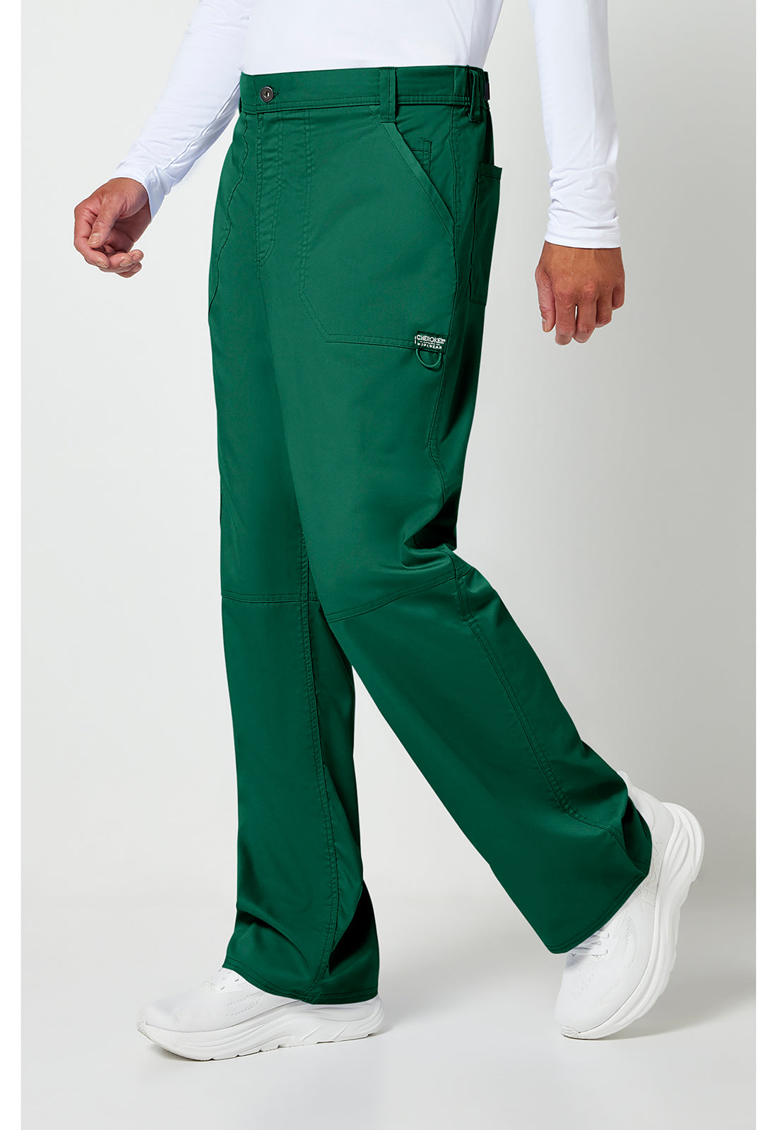 Herenbroek met middelhoge taille en taps toelopende pijpen met 7 zakken en 2-way stretch WWE140