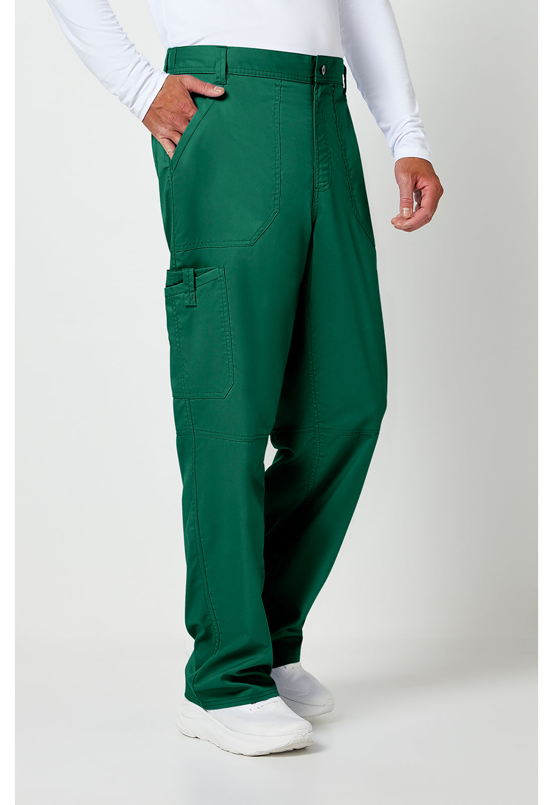 Herenbroek met middelhoge taille en taps toelopende pijpen met 7 zakken en 2-way stretch WWE140